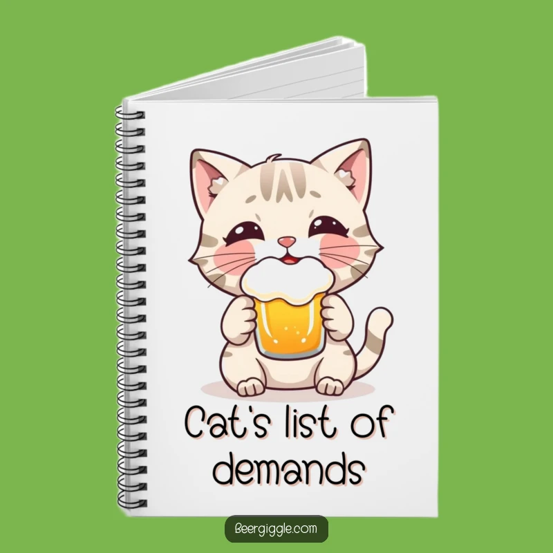 Funny Cat Beer Notebook: Playful Character Enjoys Frothy Brew - Journal Gift!