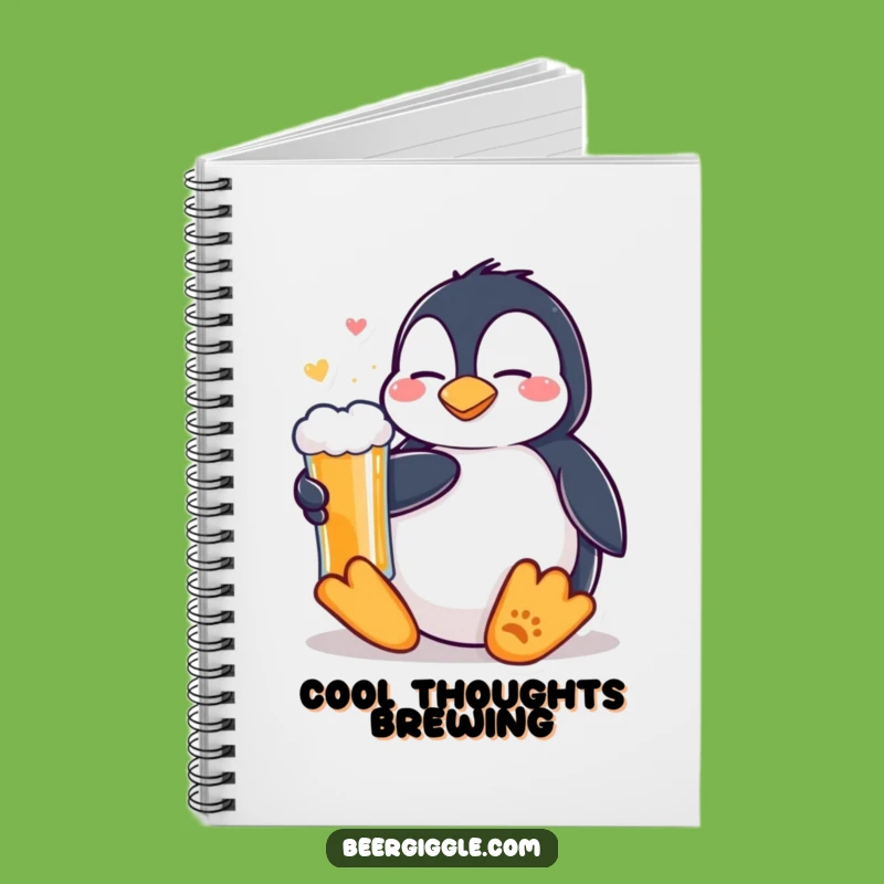 Funny Kawaii Penguin Beer Notebook - Jot Down Ideas with Chill Penguins!