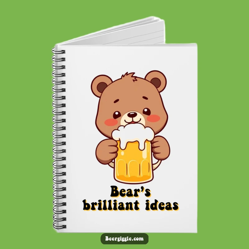 Funny Bear Beer Notebook: Happy Character Clinks Frothy Beer - Journal Gift!