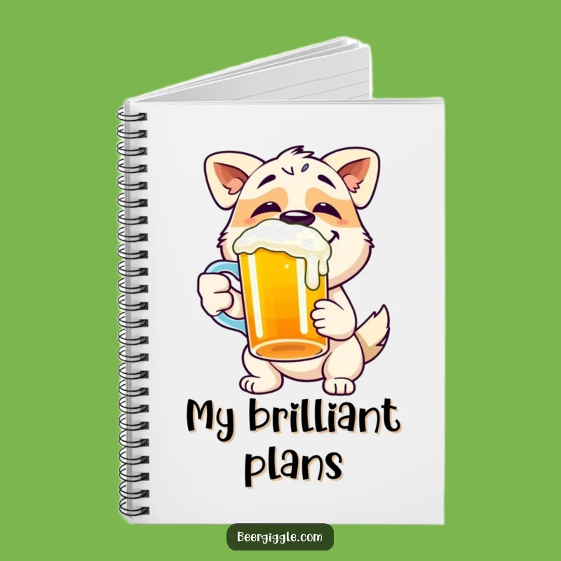 Funny Dog Notebook - Happy Pup Journal for Beer Lovers' Notes