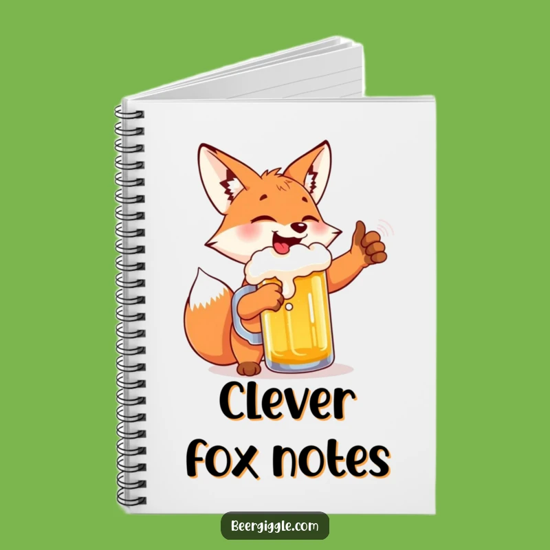 Funny Fox Beer High-Five Notebook: Hilarious Journal for Ideas