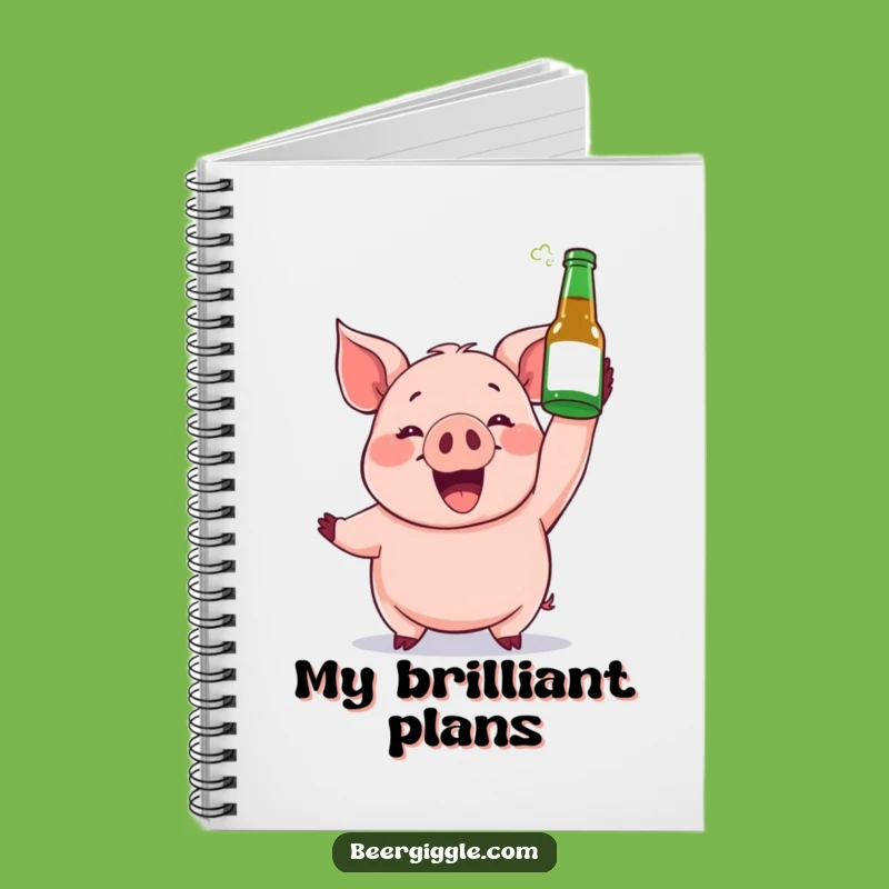 Funny Gleeful Pig Beer Notebook - Record Your Best Moments!