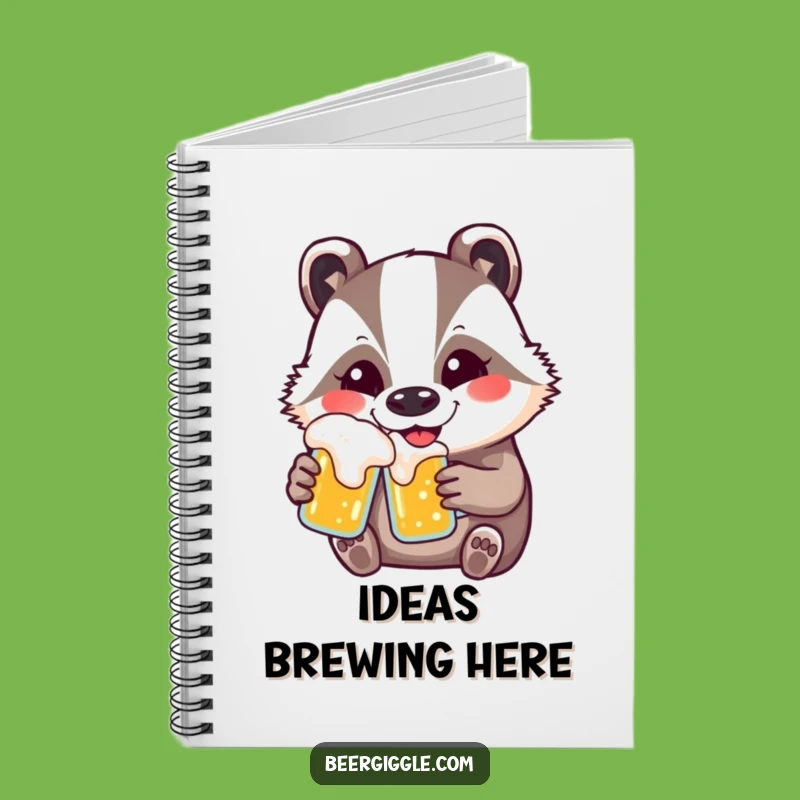 Funny Kawaii Badger Beer Notebook - Jot Down Fun Ideas