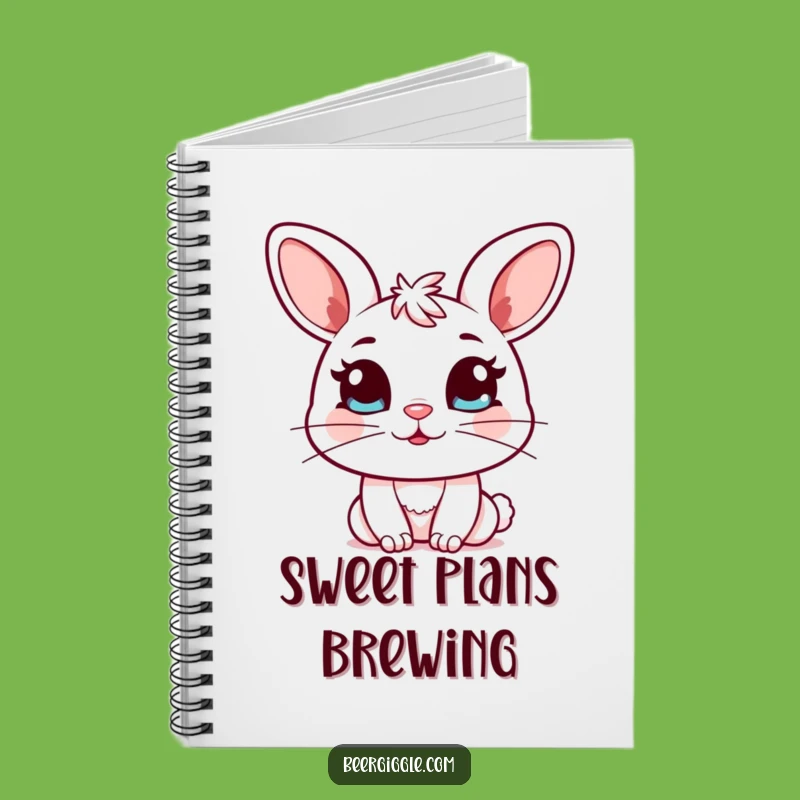 Funny Kawaii Bunny Notebook: Journal with Bunny Winking Mug, Gift Idea