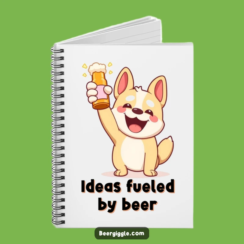 Funny Kawaii Dog Beer Toast Notebook - Jot Down Fun Ideas & Hilarious Notes!