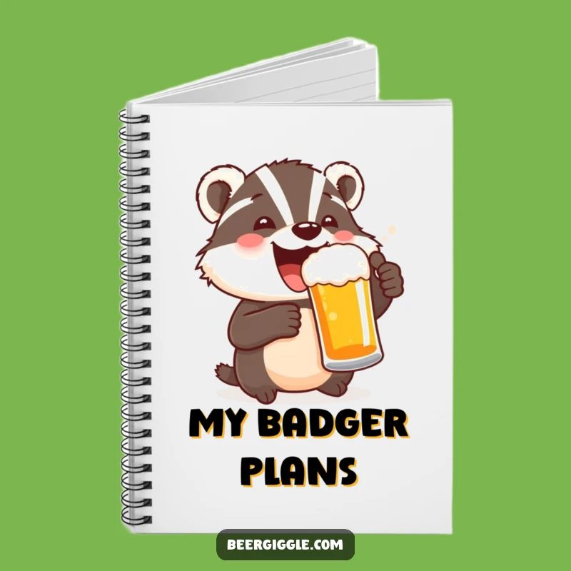 Funny Delighted Badger Beer Notebook - Toast to Your Ideas!