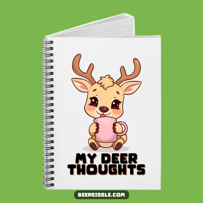 Funny Deer Antler Notebook: Jot Down Your Happy Thoughts