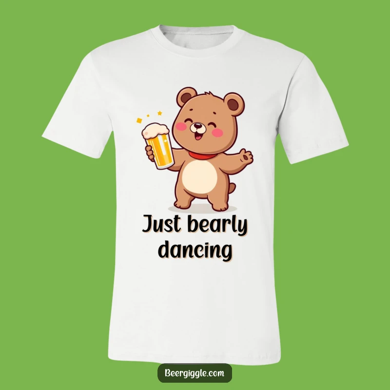 Funny Bear Beer Dance T-Shirt - Cute Cub Tee for Happy Celebrations