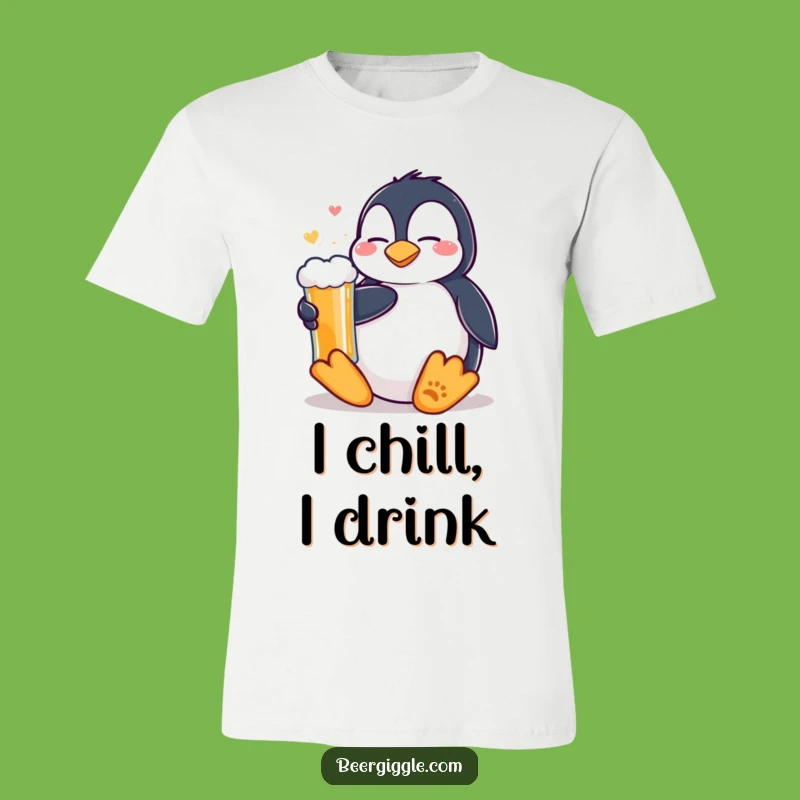 Funny Kawaii Penguin Beer T-Shirt - Relaxed & Hilarious Gift for Bird Lovers!