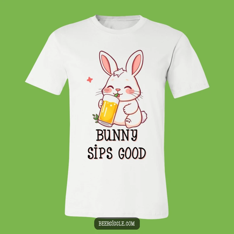 Funny Rabbit Beer Straw T-Shirt: Hilarious Gift for the Relaxed Beer Enthusiast