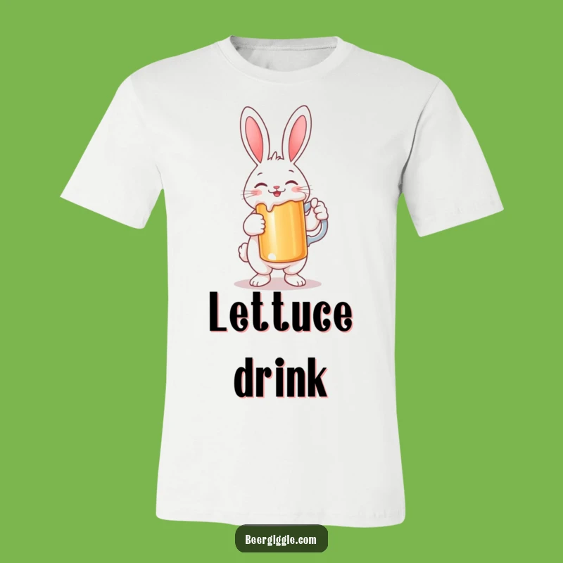 Funny Rabbit Stein Shirt: Smiling Character Holds Large Beer - Great Gift!