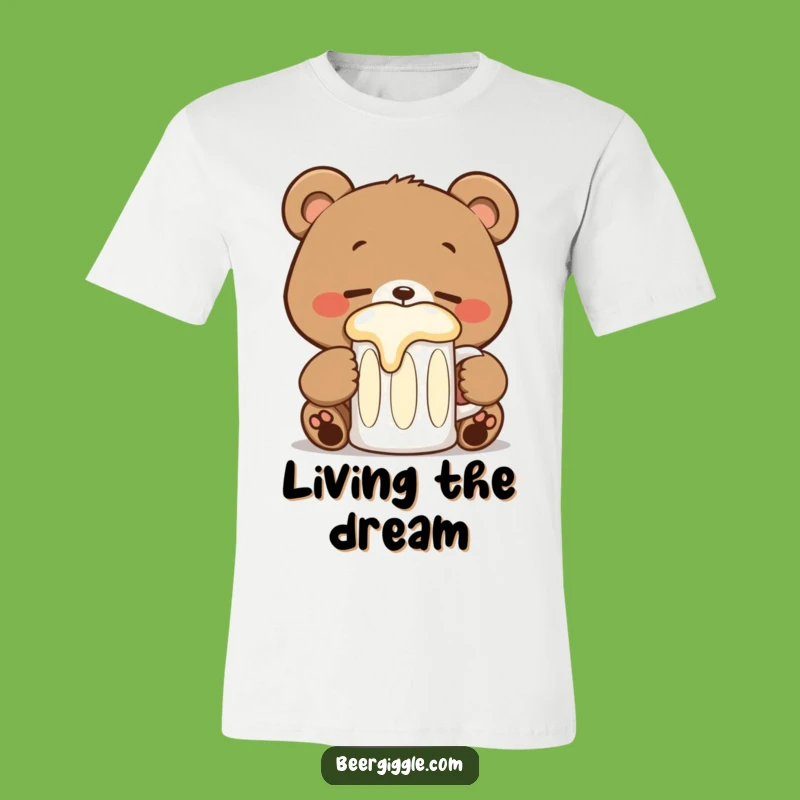 Funny Kawaii Bear Sipping Shirt - Adorable Happy Bear Tee Gift
