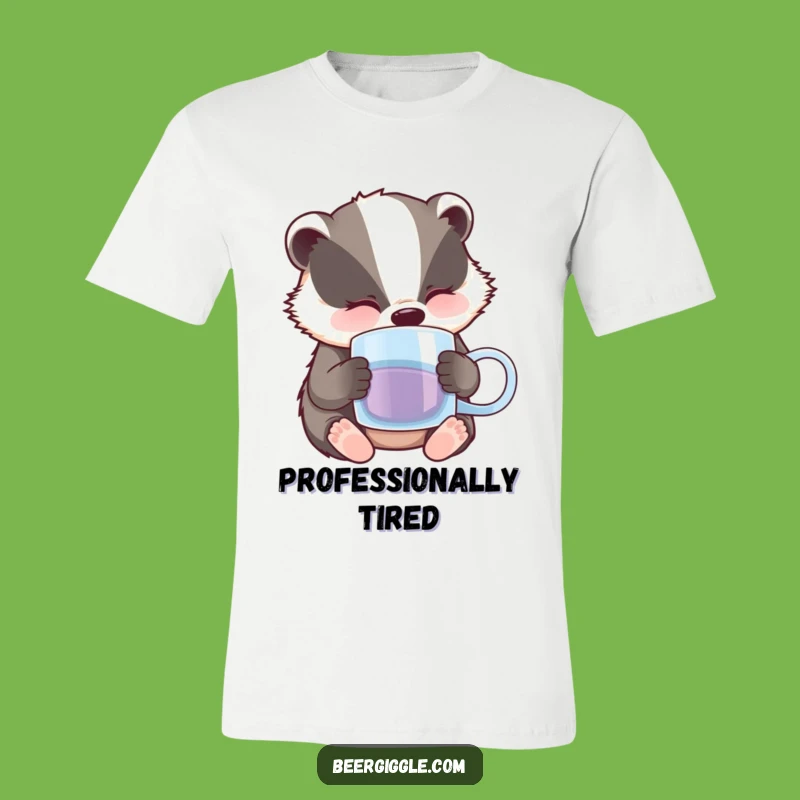 Funny Sleepy Badger T-Shirt: Hilarious Gift for the Napping Beer Lover