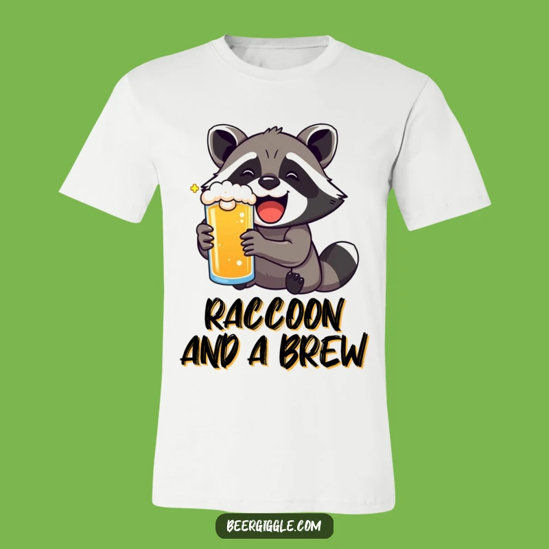 Funny Kawaii Raccoon Beer Delight T-Shirt: Wear Your Joy!