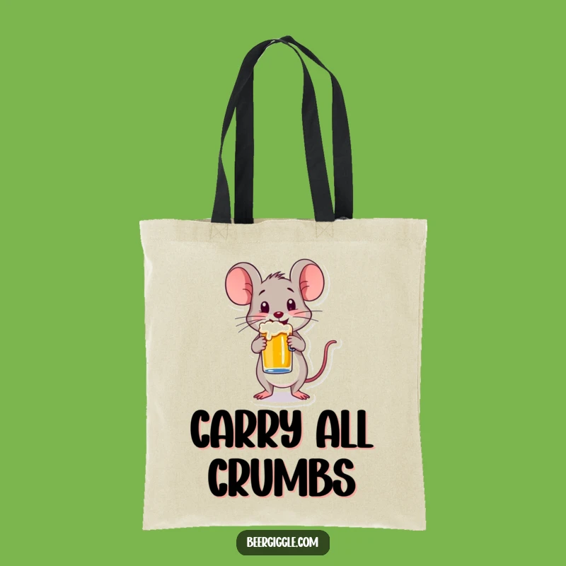 Funny Happy Mouse Beer Mug Tote Bag - Adorable & Humorous Carry-All