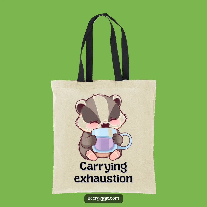 Funny Sleepy Badger Tote Bag: Carry Your Calm with This Hilarious Gift