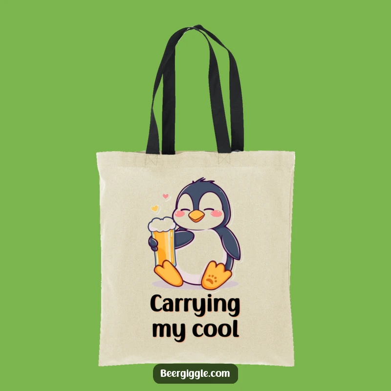 Funny Kawaii Penguin Beer Tote Bag - Carry Your Chill & Hilarious Style!