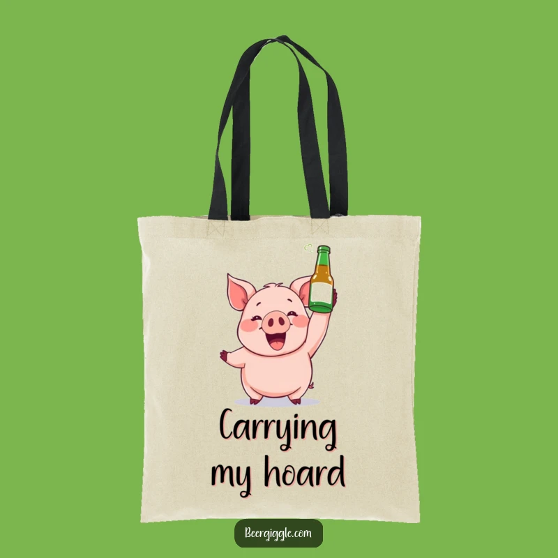 Funny Gleeful Pig Beer Tote Bag - Carry Your Party Anywhere!
