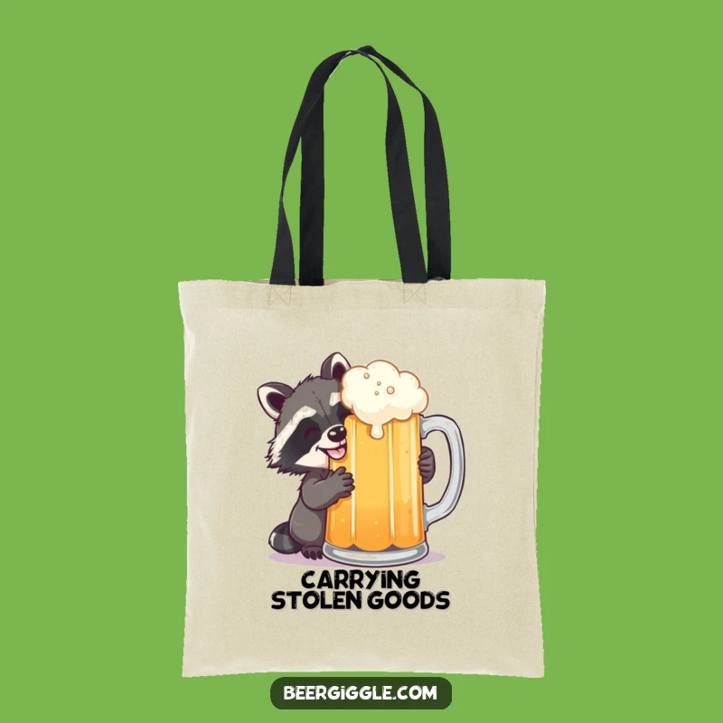 Funny Raccoon Beer Tote Bag: Hilarious Carry-All for Beer Enthusiasts