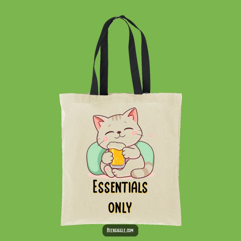Funny Kawaii Cat Beer Relax Tote Bag: Carry Your Calmness