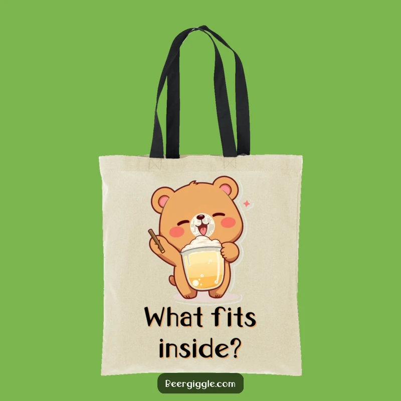 Funny Bear Winking Tote Bag: Carry Your Delightful Charm
