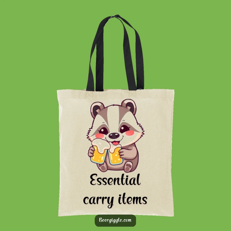 Funny Kawaii Badger Beer Tote Bag - Carry Your Fun!