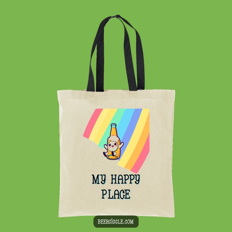 Funny Kawaii Beer Tote Bag: Rainbow Sliding Bottle for a Stylish Gift